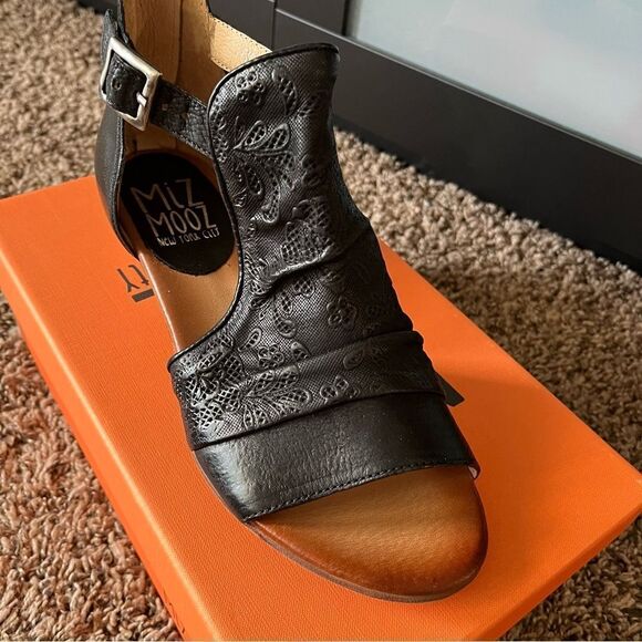 Miz Mooz Leather Wide Width Heeled Sandals - Picture 5 of 16